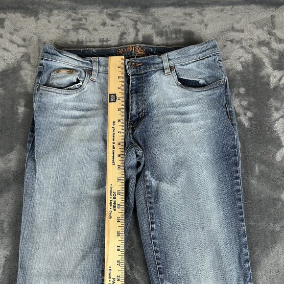 Vintage Southpole Jeans Women/Junior's Stretch Bootcut Size 11 Y2K White Wash - Picture 3 of 10